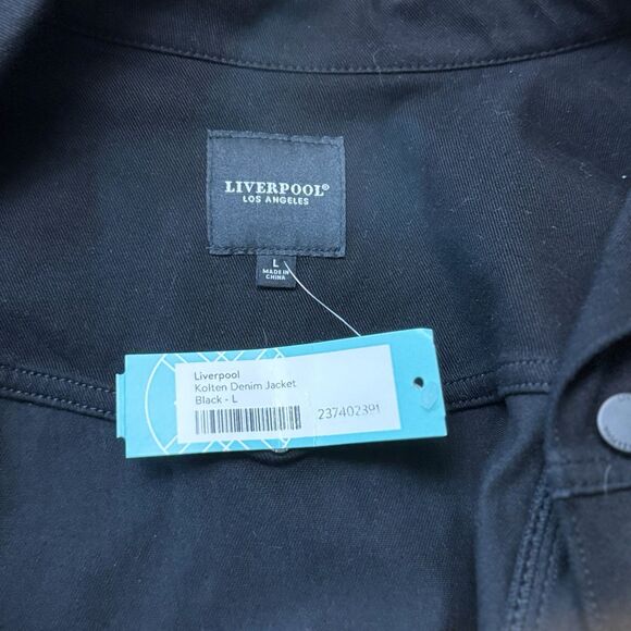 Liverpool Los Angeles Women's Kolten Denim Jacket Black L NWT Western Stretch - Picture 5 of 16